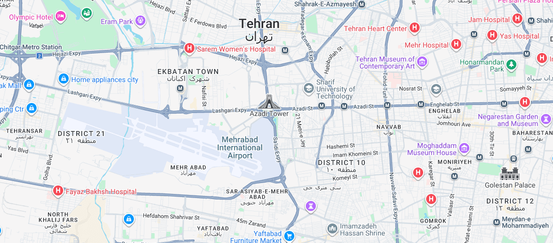موقعیت فروشگاه سان اسپرت روی نقشه